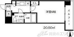 エスリード梅田グランノース 1Kの間取図画像