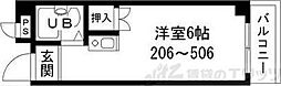 ベルメゾンエトワール ワンルームの間取図画像