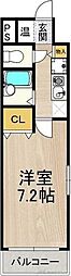K・緑地 1Kの間取図画像