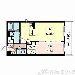 ルーチェ南茨木 1LDKの間取図画像