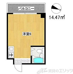 ジオナ柴島1 ワンルームの間取図画像