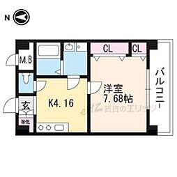 エフティー上牧 1DKの間取図画像