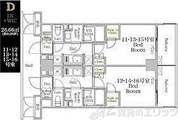THEMUTUAL江坂 1Kの間取図画像