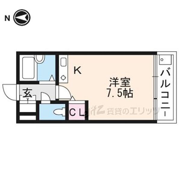 高槻クリスタルビル 411｜大阪府高槻市北園町(賃貸マンション1R・4階・25.00㎡)の写真 その2