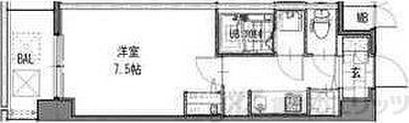 S-RESIDENCE江坂Eminence 1304｜大阪府吹田市江坂町１丁目(賃貸マンション1K・13階・25.20㎡)の写真 その2