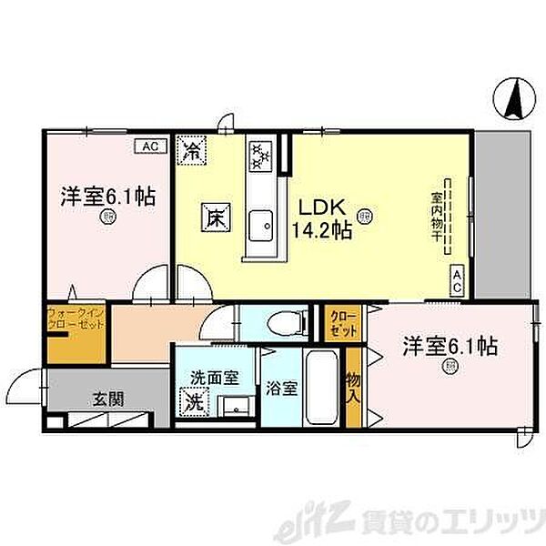 D-residence茨木水尾 101｜大阪府茨木市水尾１丁目(賃貸アパート2LDK・1階・62.43㎡)の写真 その1