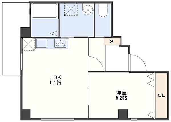 ボナール曙 ｜長崎県長崎市曙町(賃貸アパート1LDK・5階・36.00㎡)の写真 その2