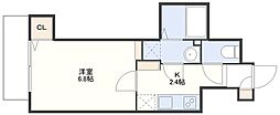 アーバス川口町 1Kの間取図画像