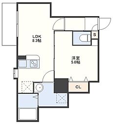 Forbis丸山町 1LDKの間取図画像
