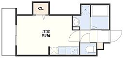 サイフォン平野町 ワンルームの間取図画像