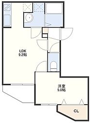 (仮称)平野町FマンションB 1LDKの間取図画像