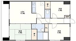 ロアール西山 3LDKの間取図画像
