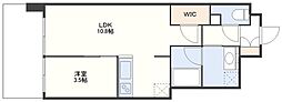 PJRプレシア浦上駅南 1LDKの間取図画像