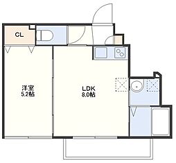 クラージュ岩見 5階1LDKの間取り