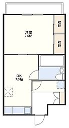 エム黒崎 1DKの間取図画像