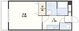 グレースコート大橋 1Kの間取図画像