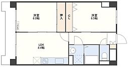 ラングザーム本原 2LDKの間取図画像