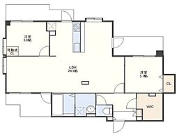 ユーロハイツ岩屋 2LDKの間取図画像