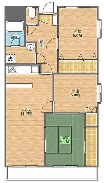 夕福マンション ｜長崎県西彼杵郡時津町浜田郷(賃貸マンション3LDK・1階・66.50㎡)の写真 その2