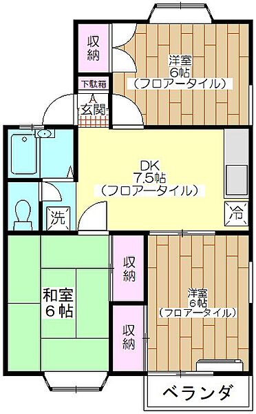 アネックスセンターフィールドA棟 202｜東京都葛飾区水元２丁目(賃貸アパート3DK・2階・52.99㎡)の写真 その2