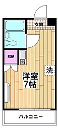 グローバルビュー21 ワンルームの間取図画像