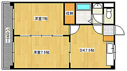 リマーカーブル己斐 1階2DKの間取り