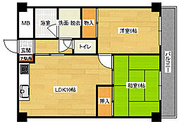 ハーシオンフルタ2 2LDKの間取図画像