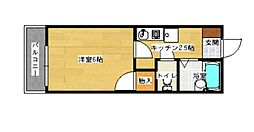 メゾン石井城 1階1Kの間取り