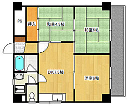 第2西村ビル 5階3DKの間取り