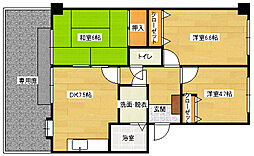 フォブール山崎 1階3DKの間取り