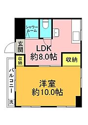 長谷コーポ 1階1LDKの間取り