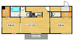 リオッサ 2階2LDKの間取り