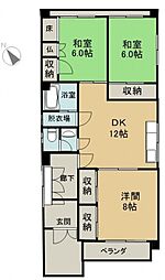 曽根ビル 2階3LDKの間取り