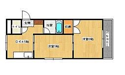 サンシティ森下 3階2Kの間取り