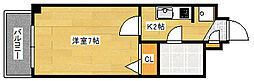 第15片山ビル 7階1Kの間取り