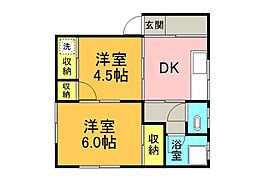 三篠ハイム 4階2DKの間取り