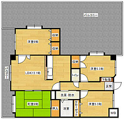 マンションリバーハンズ 2階4LDKの間取り