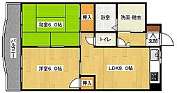クリオール 2階2LDKの間取り