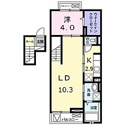 ヴィラＭＹ 4階1LDKの間取り