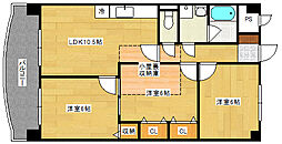 ニューコスモス 3階3LDKの間取り