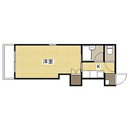 藤澤ビル 4階1Kの間取り