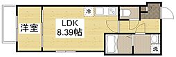 セブンプロート江波東 3階1LDKの間取り