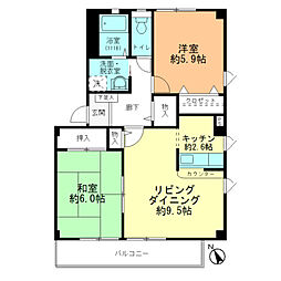 ＦａｕｂｏｕｒｇＩ 2階2LDKの間取り