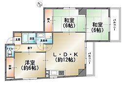 コスモピア舟入本町 6階3LDKの間取り