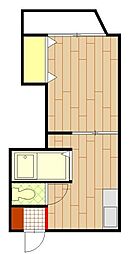 福永ビル 6階1DKの間取り