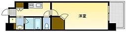シルキーレジデンス横川 8階1Kの間取り
