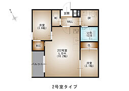 REGALEST-F 東観音 2階2LDKの間取り
