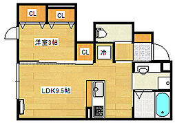 アップヒルズ 1階1LDKの間取り
