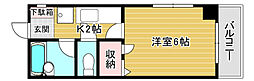 ベルリオ 2階1Kの間取り