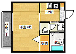 プチハウス95’ 1階1Kの間取り
